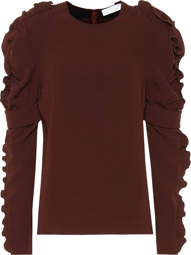 Chloe Ruffled crêpe top