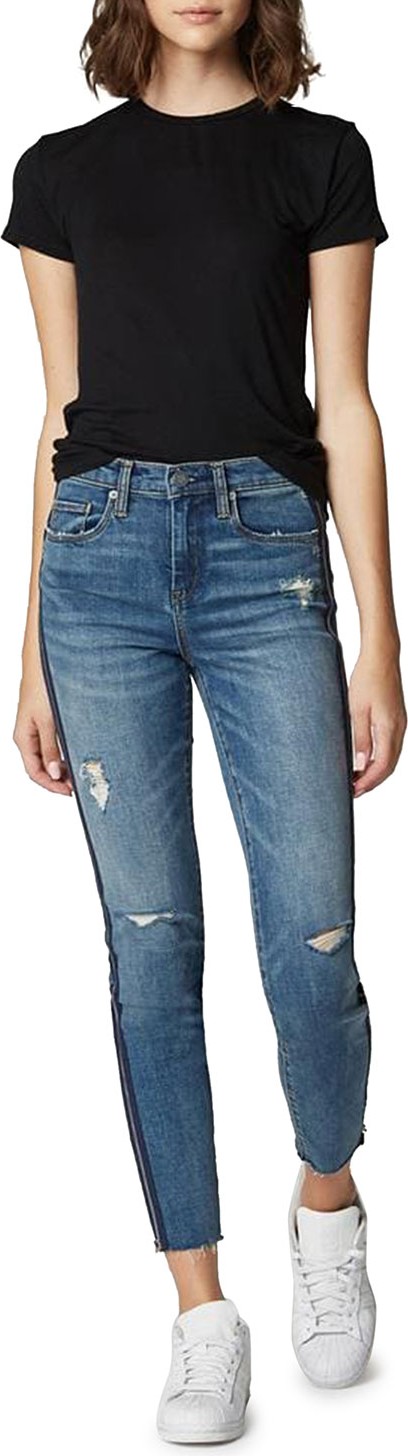 BLANKNYC The Bond Distressed Crop Skinny Jeans with Zippers