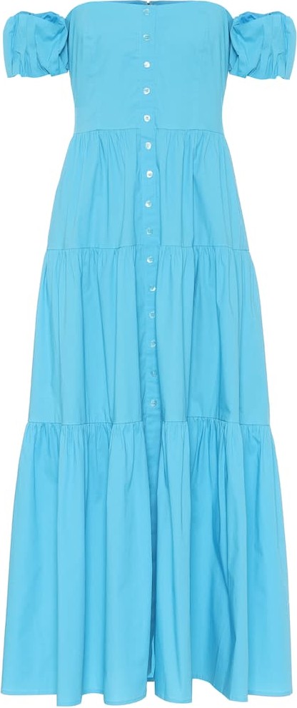 Staud Off-shoulder cotton maxi dress