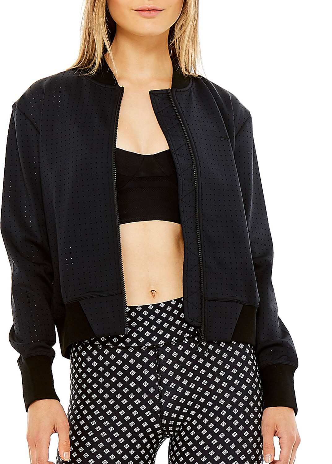 The Upside Monica Perforated Bomber Jacket