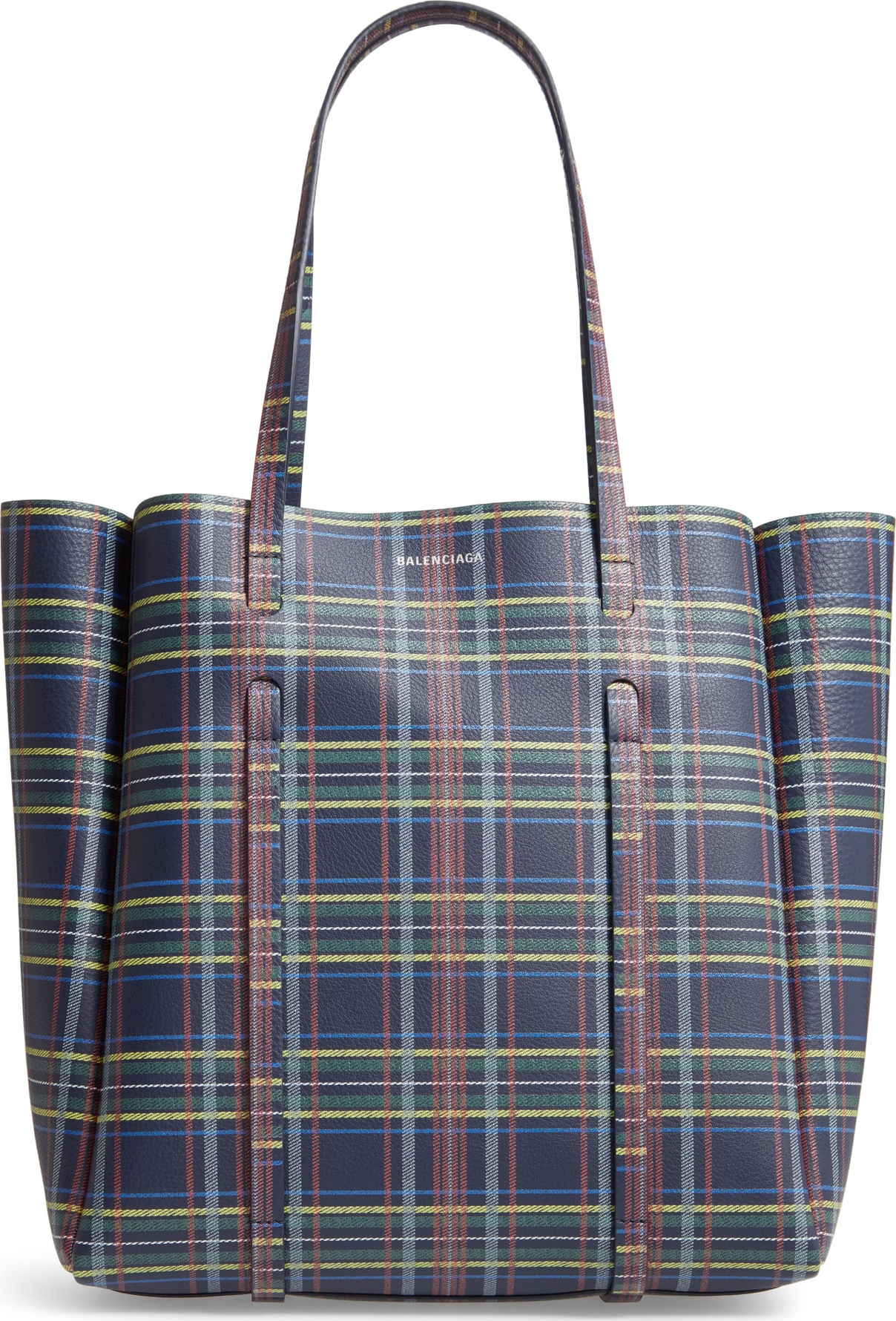 Balenciaga Everyday Plaid Calfskin Tote