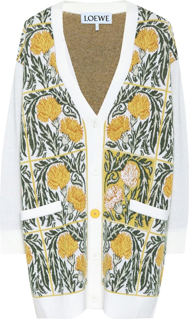 LOEWE Floral wool-blend cardigan