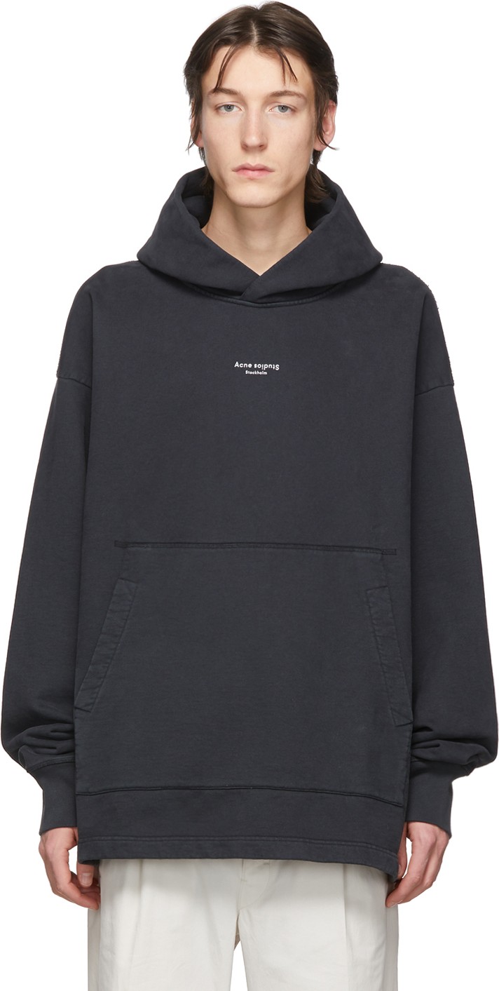 Acne Studios Black Franklin H Stamp Hoodie