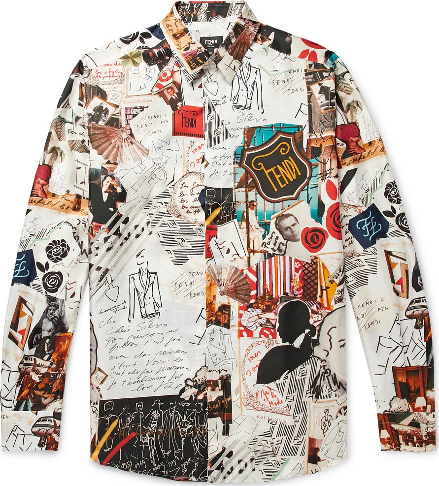 Fendi Karl Printed Silk-Twill Shirt