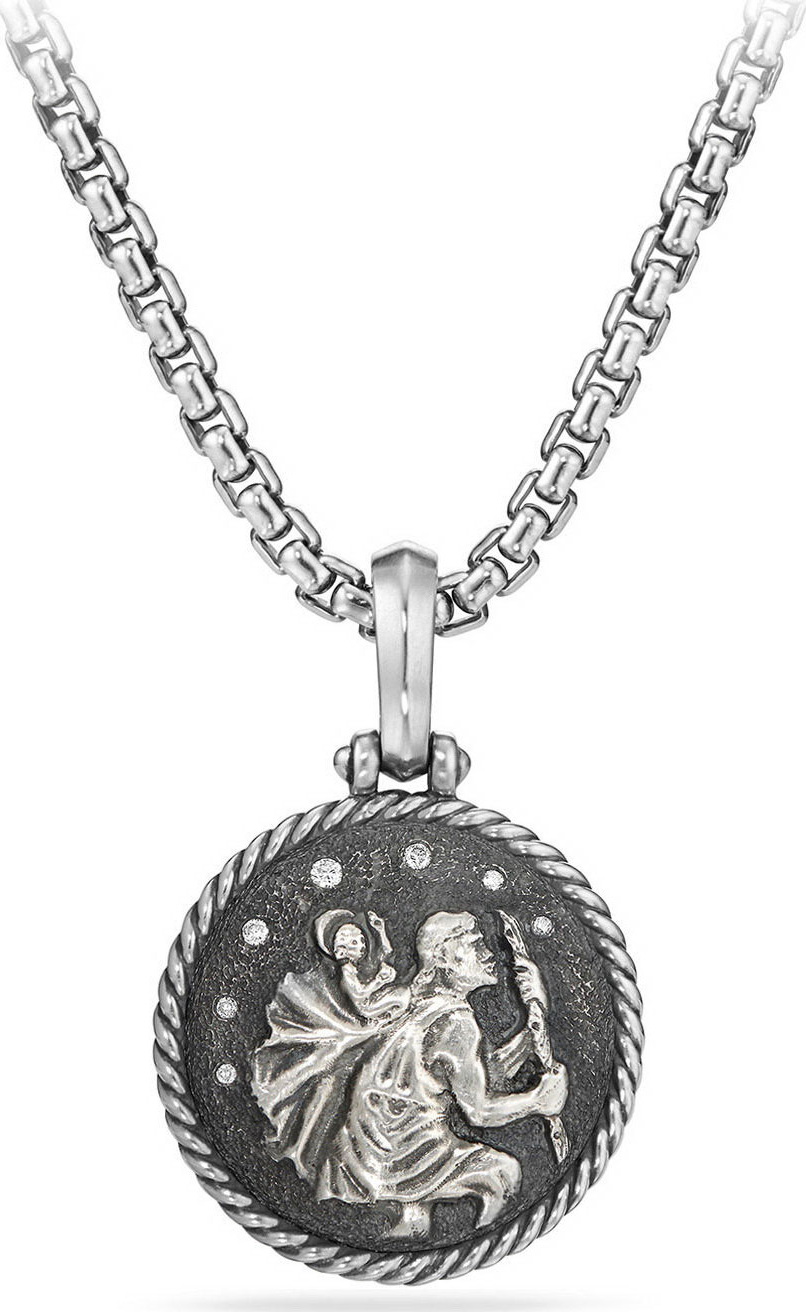 David Yurman St. Christopher Diamond Amulet
