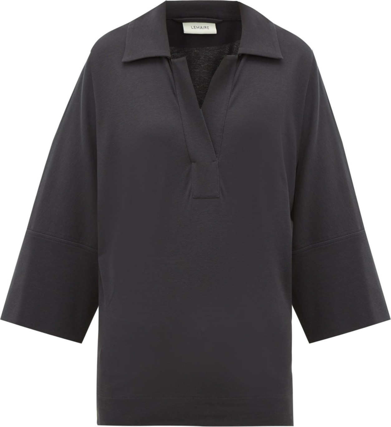 Lemaire Open collar cotton polo shirt