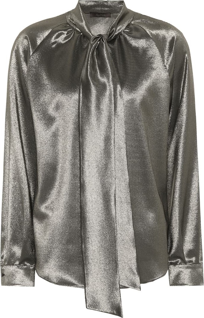Max Mara Metallic stretch silk blouse