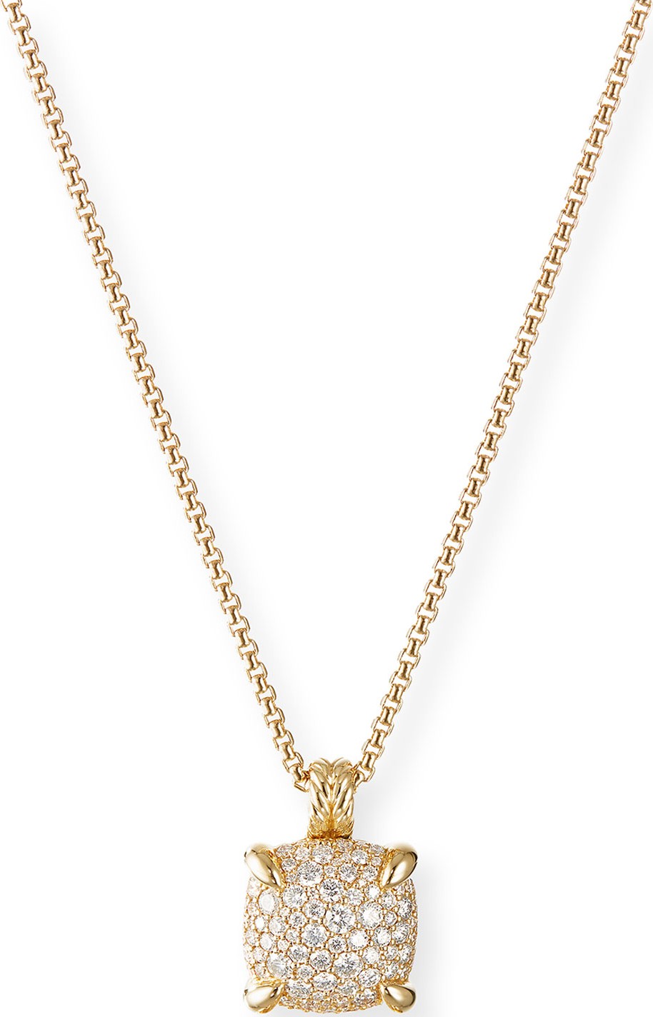 David Yurman Chatelaine 18k Gold Diamond Pendant Necklace, 18"