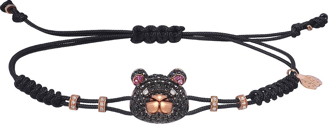 Pippo Perez 18k Rose Gold, Diamond & Sapphire Toy Bear Pull-Cord Bracelet