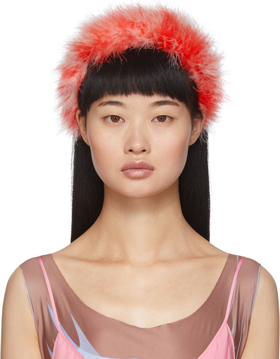 Ashley Williams Red Feathers Poppy Headband