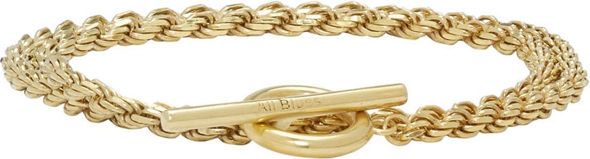 All Blues Gold Double Lap Rope Bracelet