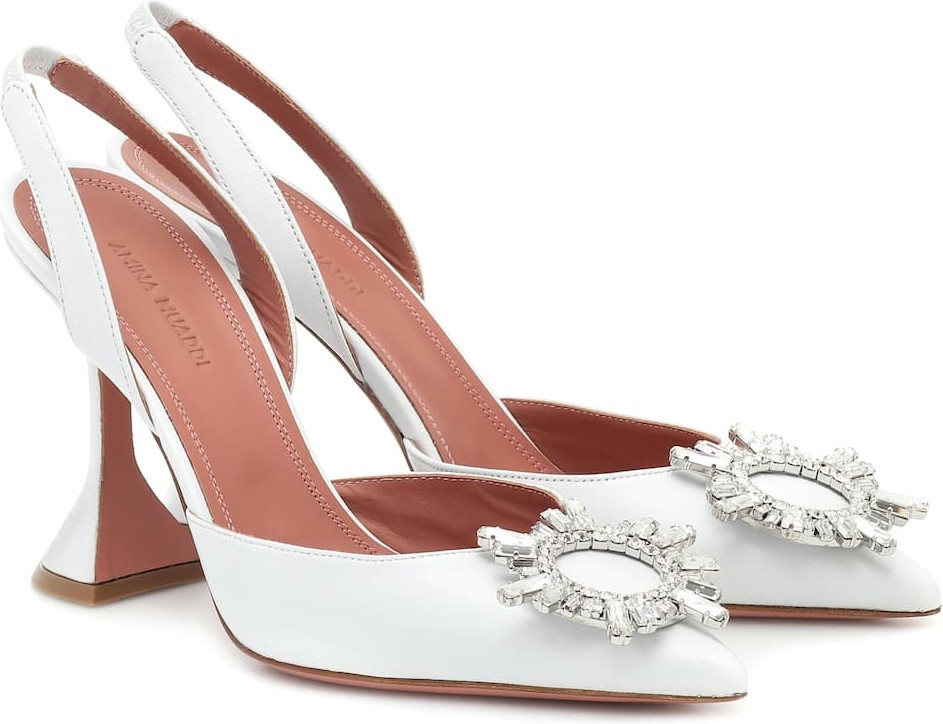 Amina Muaddi Begum leather slingback pumps
