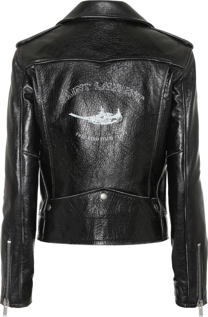 Saint Laurent Bird printed leather jacket