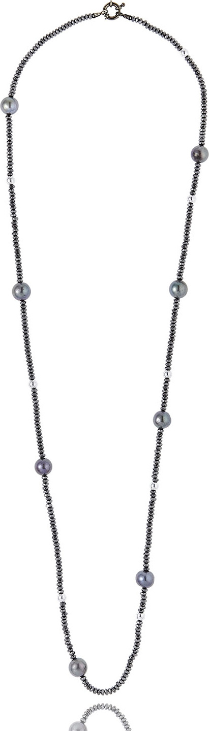 MCL by Matthew Campbell Laurenza Single-Strand Hematite & Pearl Necklace