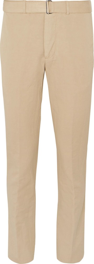 Officine Générale Tan Slim-Fit Garment-Dyed Cotton and Linen-Blend Suit Trousers