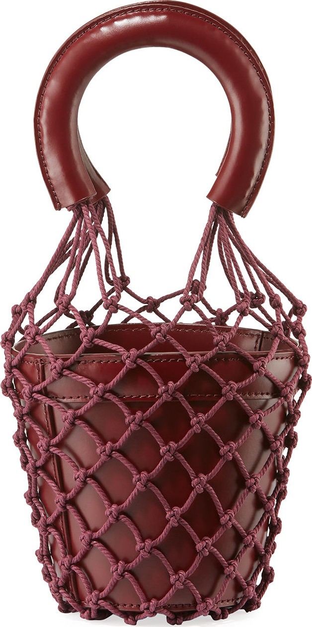 Staud Moreau Mini Net/Leather Bucket Bag