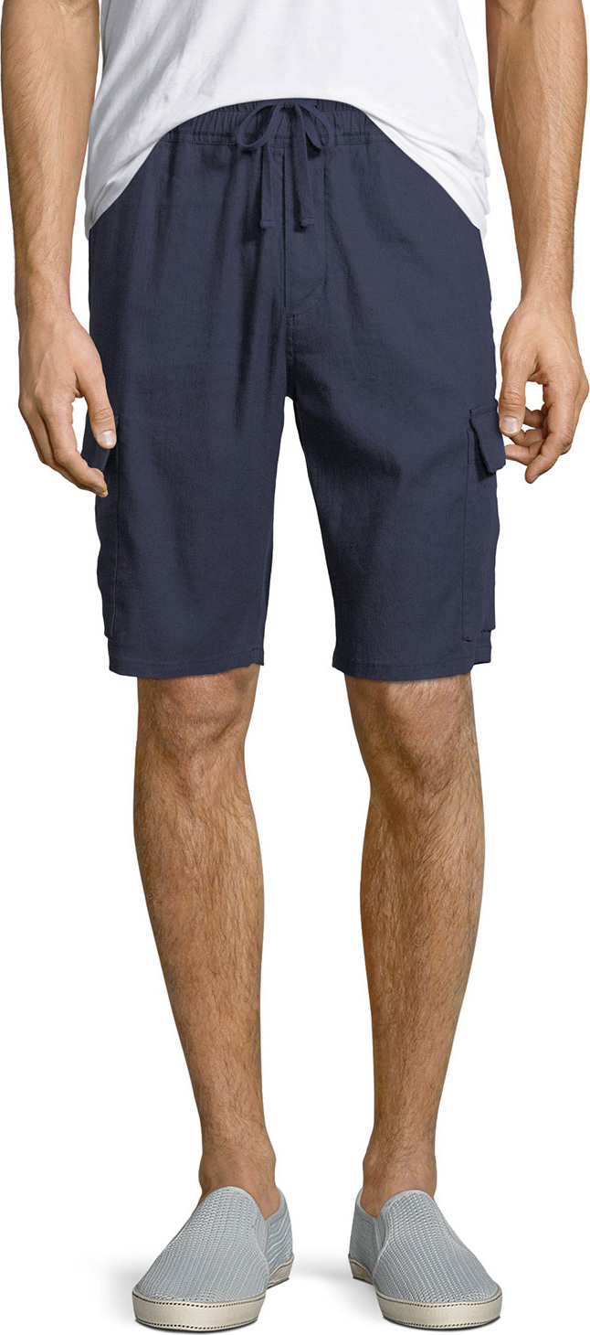 Vince Men's Drawstring Linen-Blend Cargo Shorts