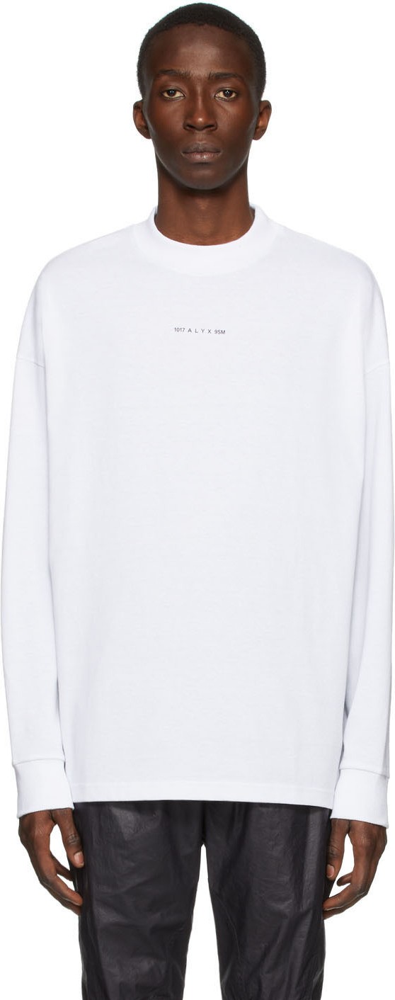 1017 ALYX 9SM White Logo Long Sleeve T-Shirt