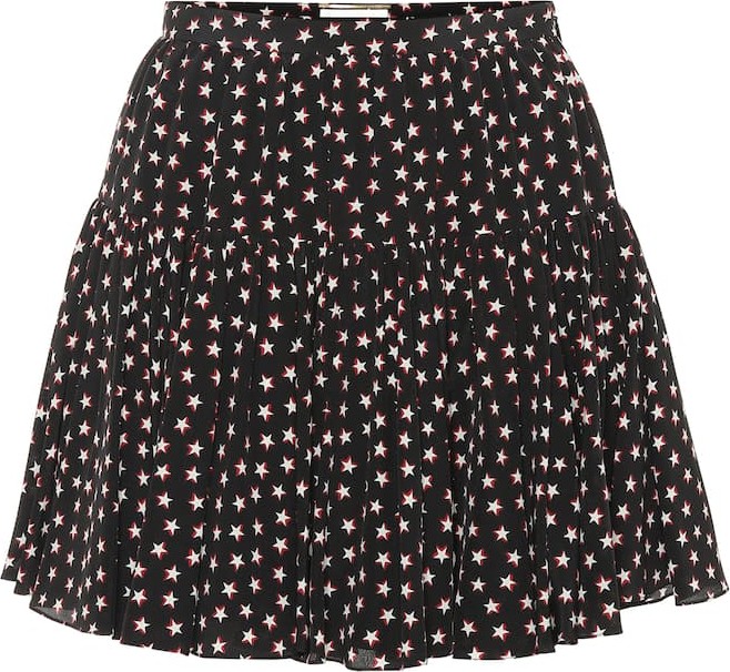 Saint Laurent Printed silk miniskirt
