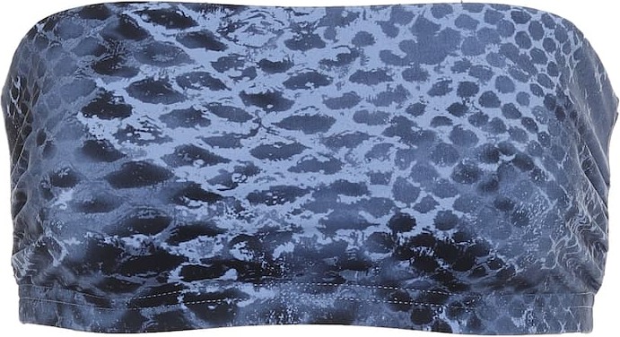 Karla Colletto Bree snakeskin-print bandeau bikini top