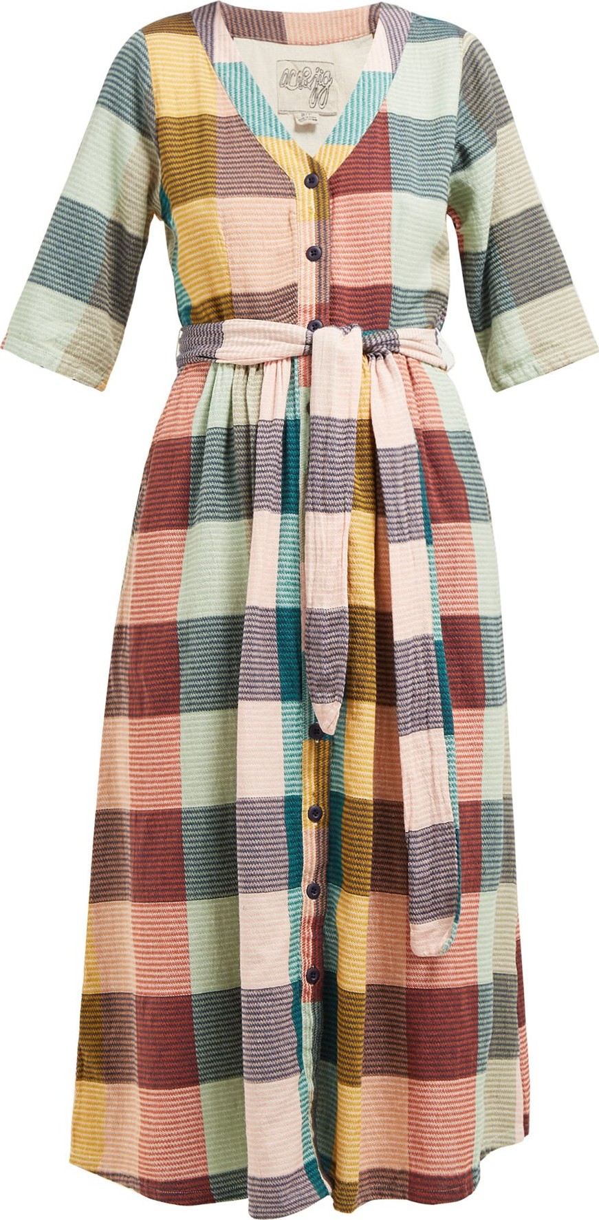 ace&jig Leelee checked cotton midi dress