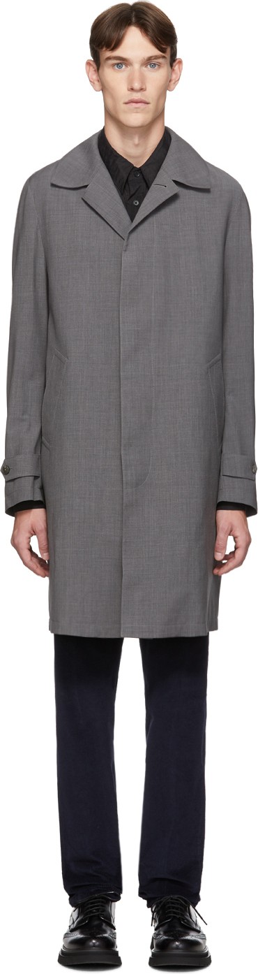 Z Zegna Grey Wool TechMerino Wash & Go Coat