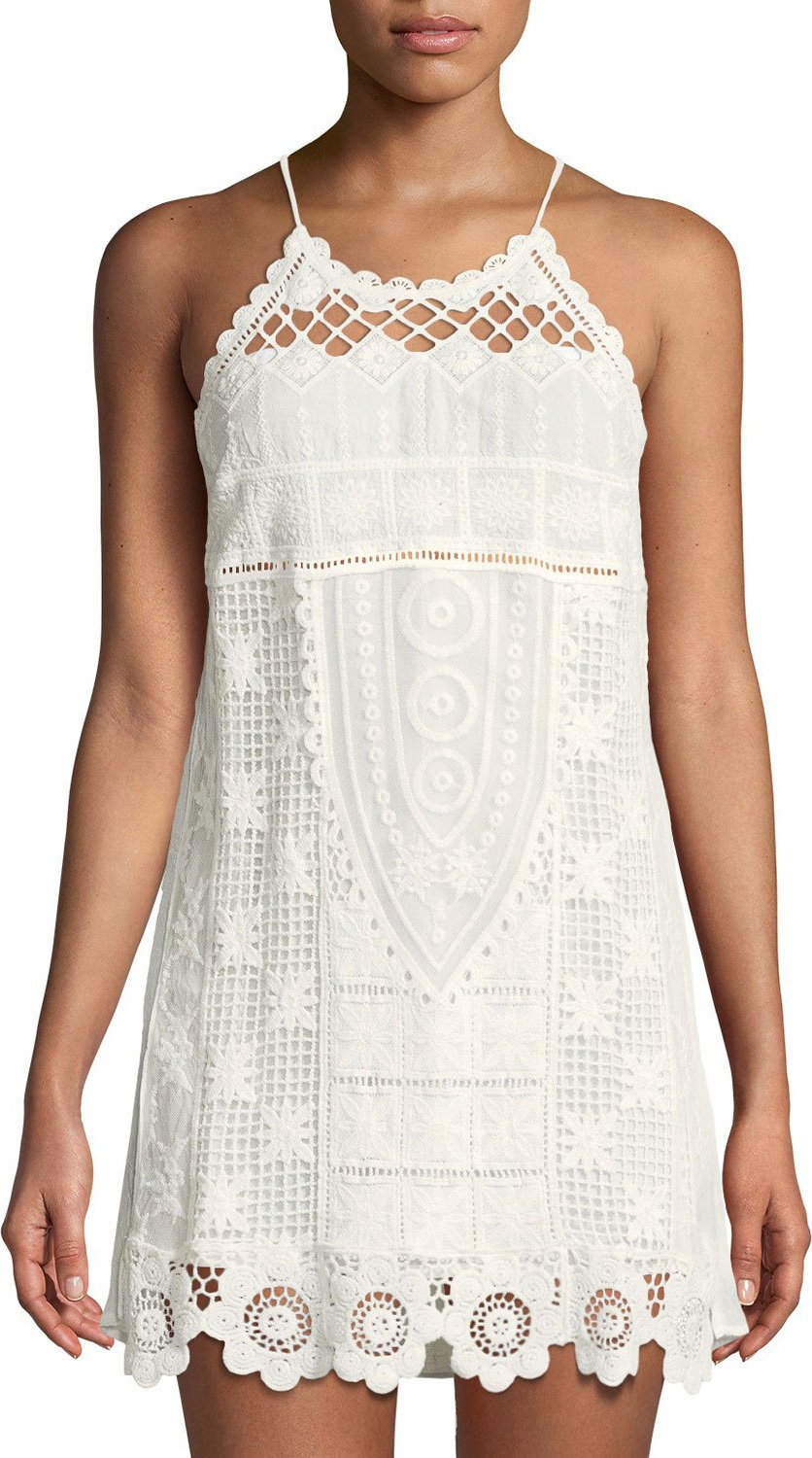PilyQ Alexia Lace Coverup Mini Dress