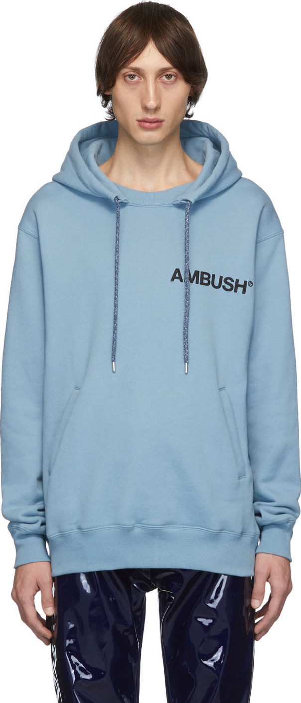 Ambush SSENSE Exclusive Blue Logo Hoodie