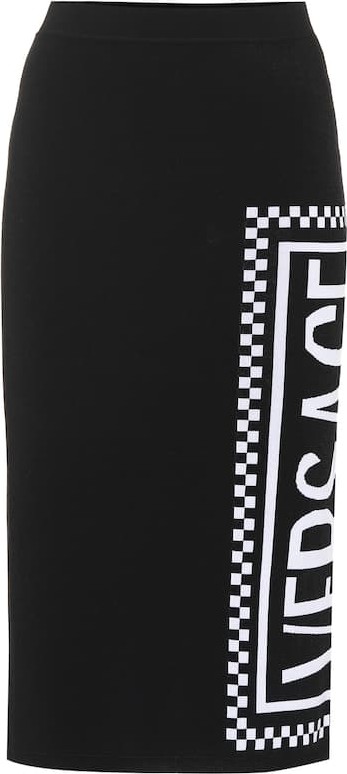 Versace Logo intarsia knit skirt