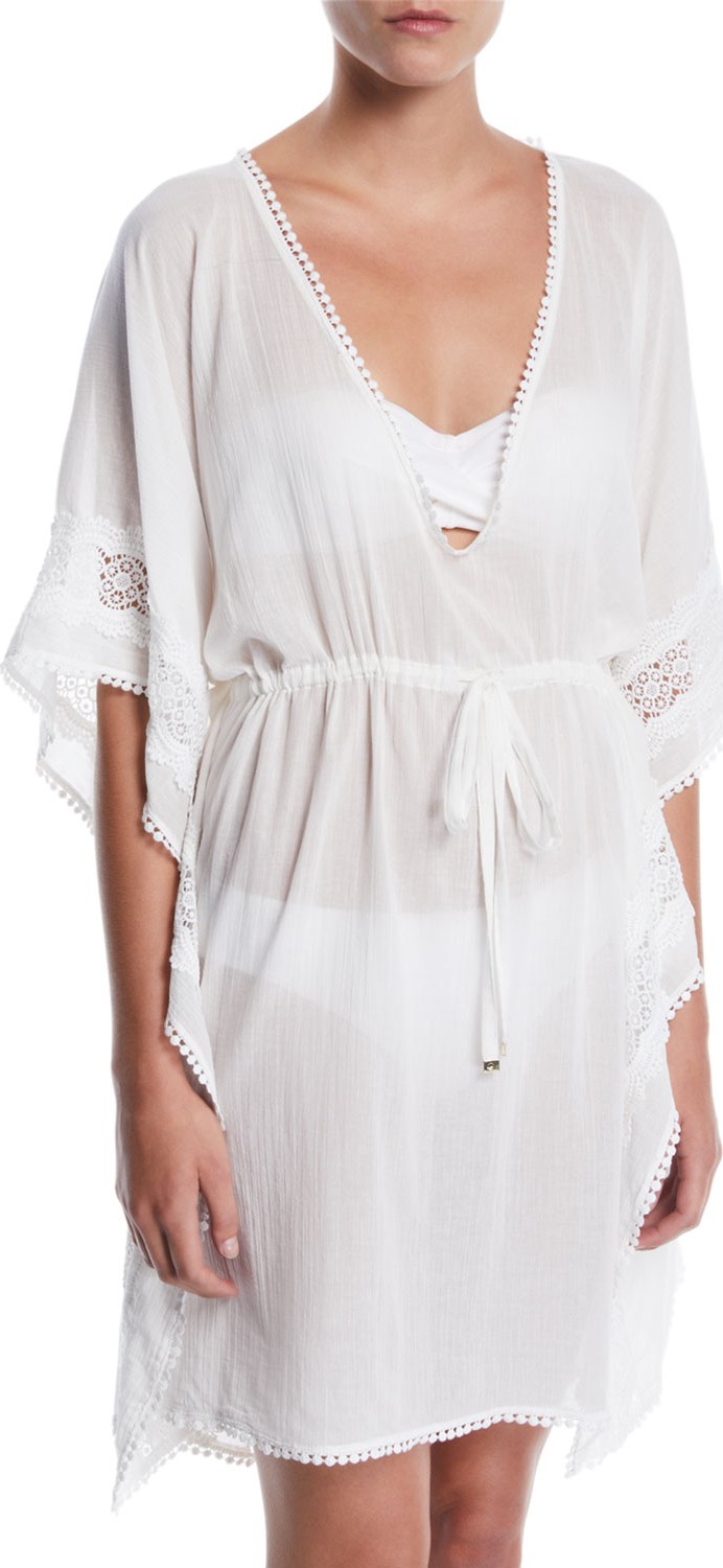 Kate Spade New York embroidered long caftan coverup