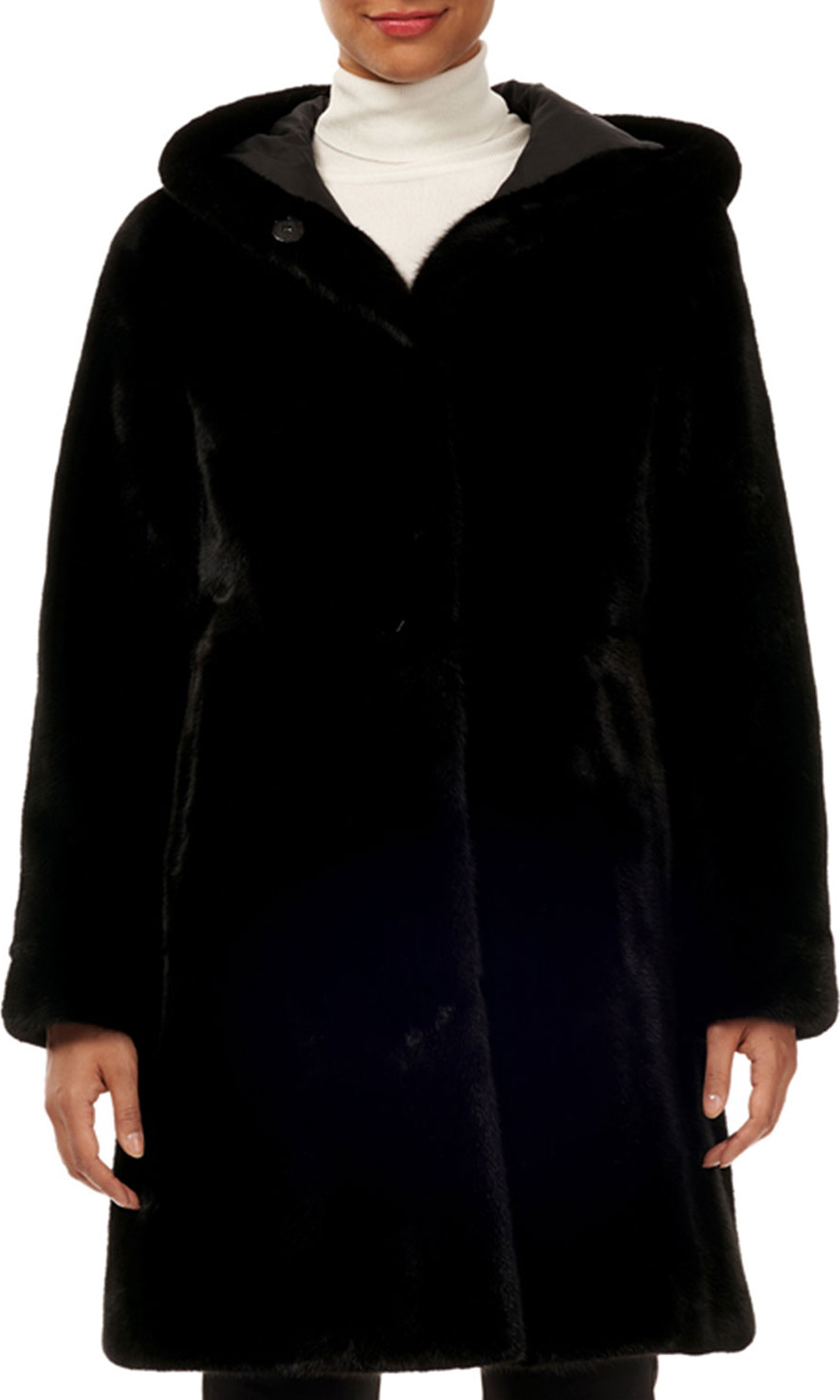 Gorski Hooded Mink-Fur & Silk Taffeta Reversible Stroller Coat Gorski Hooded Mink-Fur & Silk Taffeta Reversible Stroller Coat