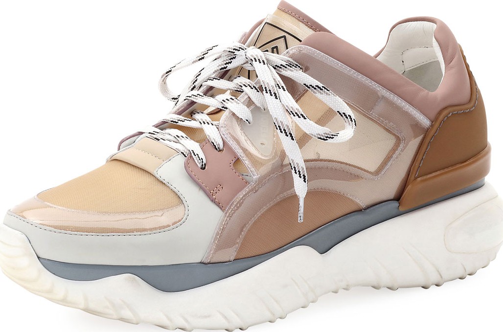 Fendi Men's Runway PVC & Mesh Training Sneakers