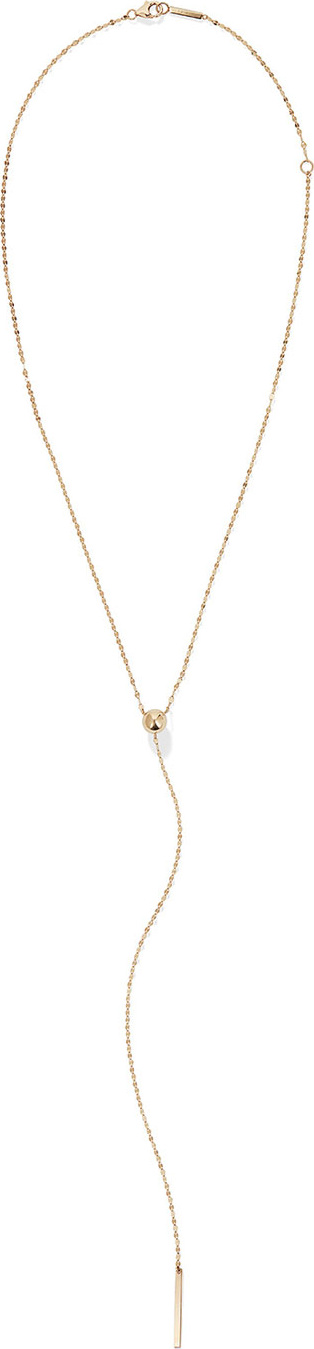 Lana 14k Gold Bead Y-Drop Lariat Necklace