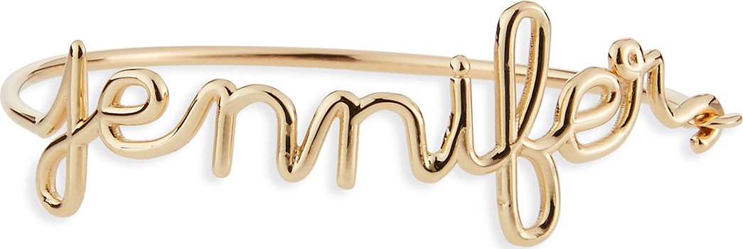 Jennifer Creel 14K Yellow Gold Script Name Bracelet