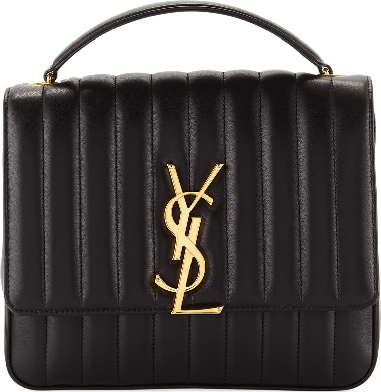 Saint Laurent Vicky Monogram YSL Large Quilted Leather Chain Crossbody Bag
