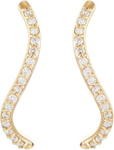 Sarah & Sebastian Diamond 10k gold wave earrings Sarah & Sebastian Diamond 10k gold wave earrings