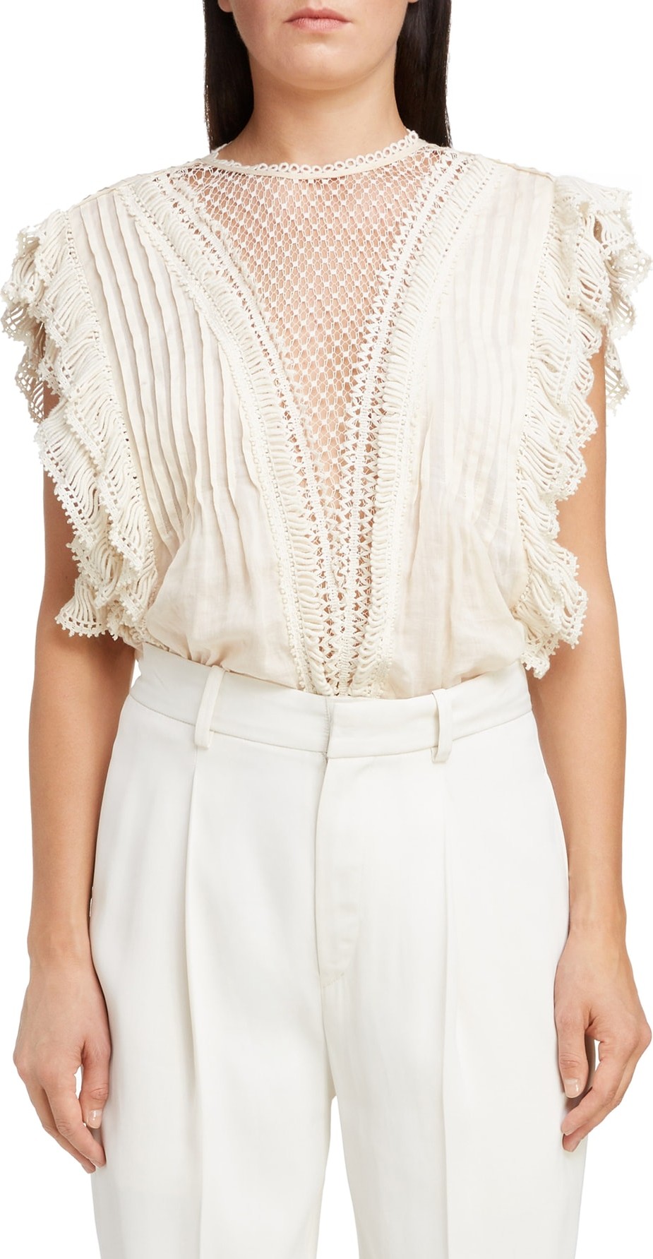 Isabel Marant Crochet Ruffle Top