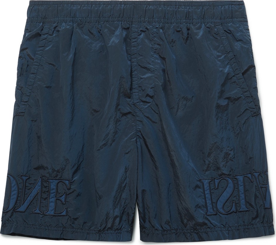 Stone Island Mid-Length Logo-Appliquéd Swim Shorts
