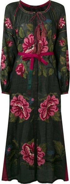 Vita Kin rose print button-front maxi dress