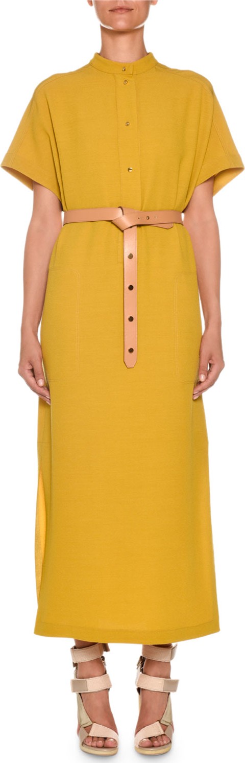 Agnona Plain Napa Leather Studded Belt