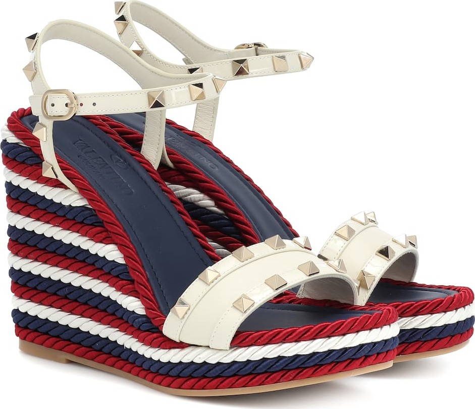 Valentino Valentino Garavani Rockstud wedge espadrilles