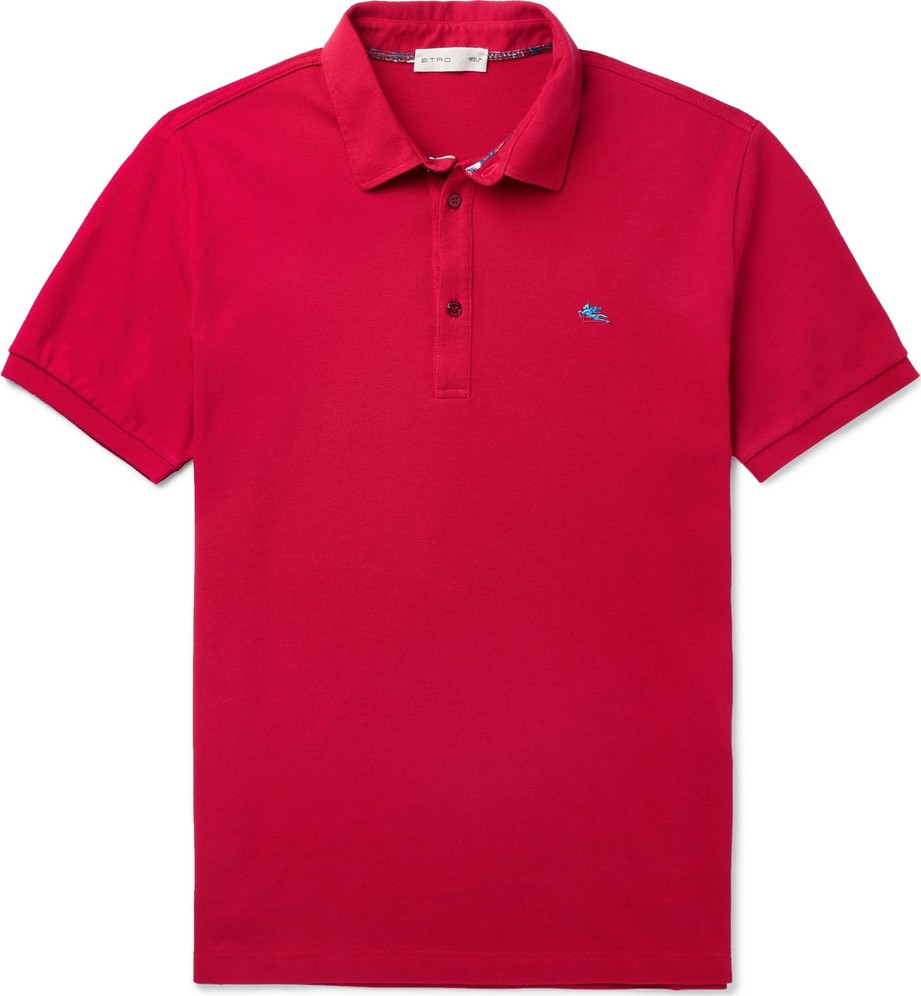 Etro Logo-Embroidered Cotton-Piqué Polo Shirt