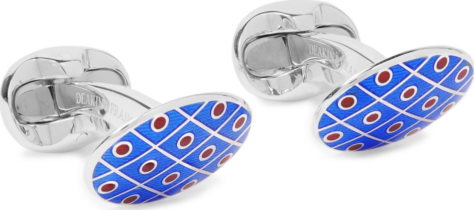 Deakin & Francis Sterling Silver and Enamel Cufflinks