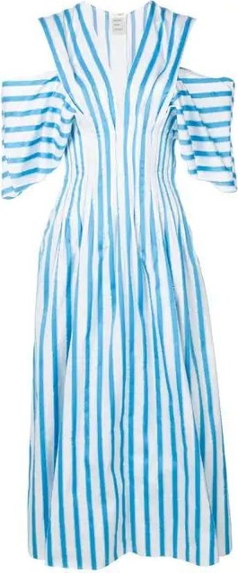 Maison Rabih Kayrouz cold-shoulder striped dress