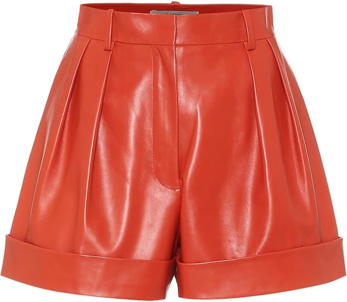 Valentino High-rise leather shorts