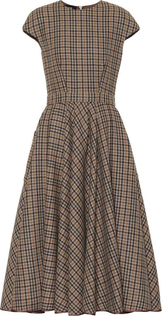 ROCHAS Checked wool-blend dress