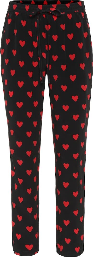 RED Valentino Heart print silk pants