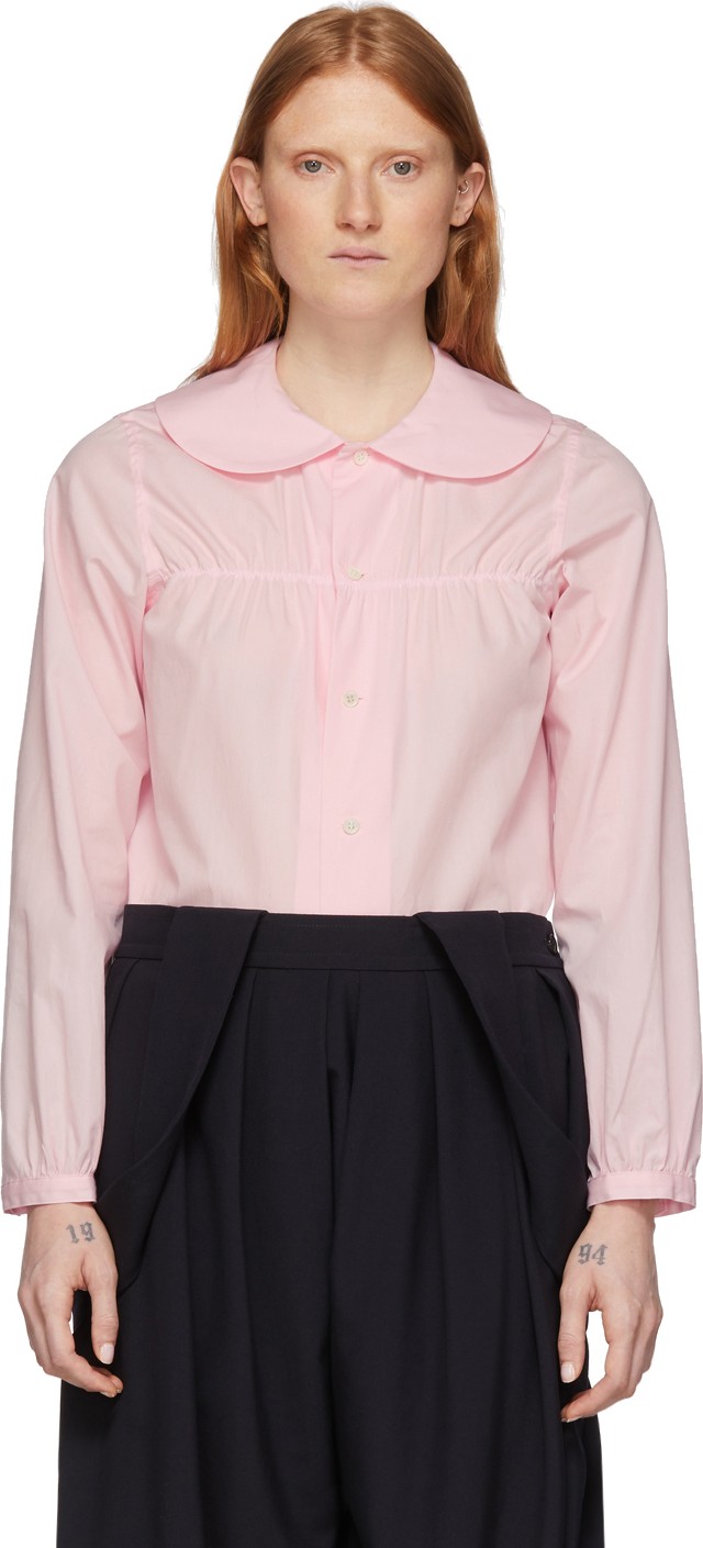 Comme Des Garçons Girl Pink Peter Pan Collar Blouse