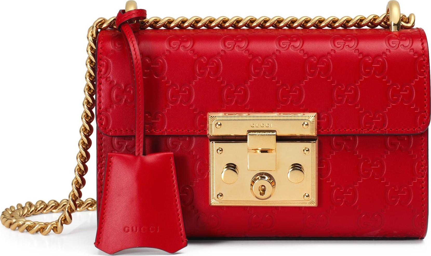 Gucci Small Padlock Signature Leather Shoulder Bag