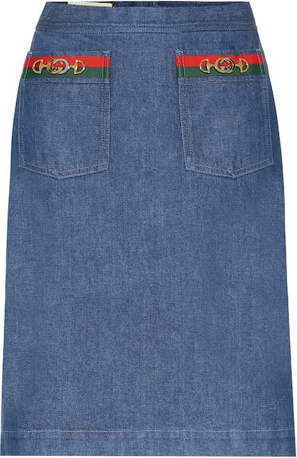 Gucci Denim midi skirt